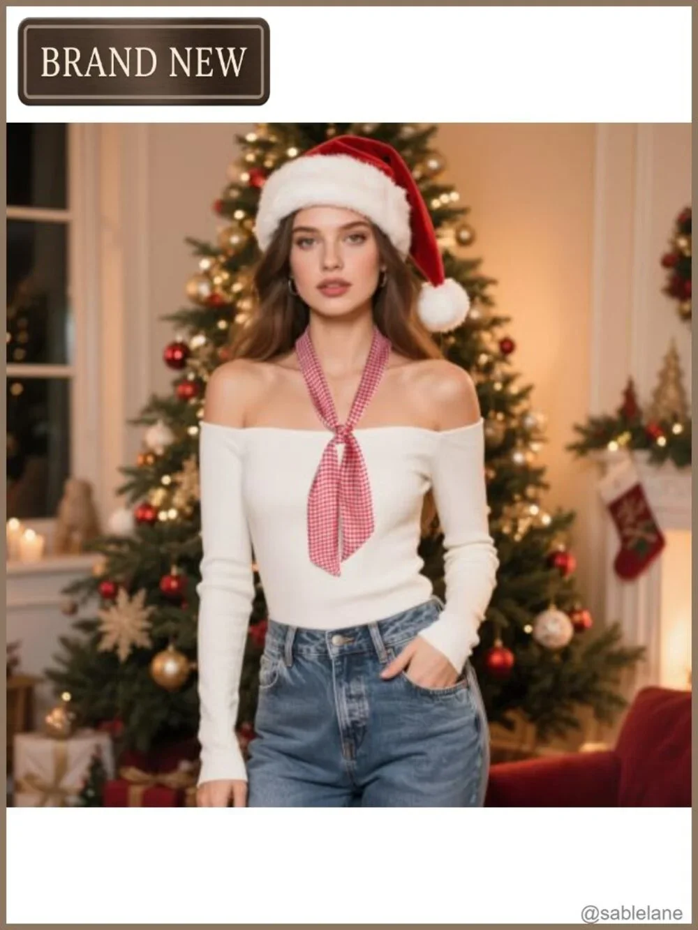 Silk Feel Polyester Skinny Scarf Neck Bow Tie Hairband Purse Accessory